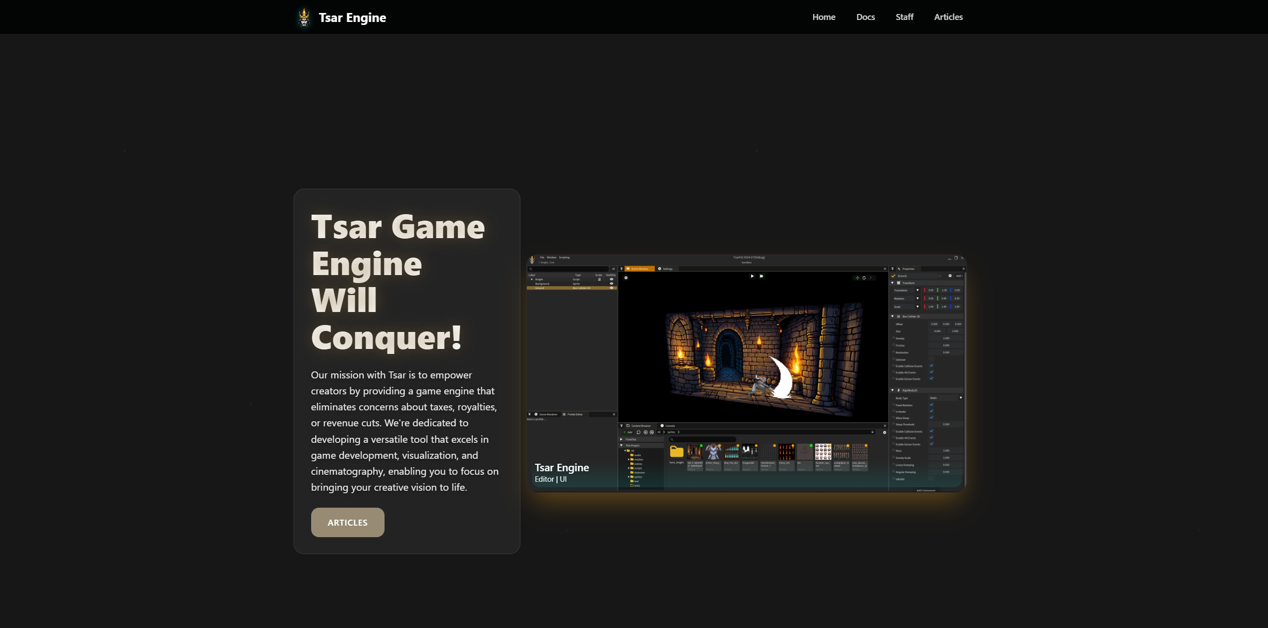 Tsar Engine website
